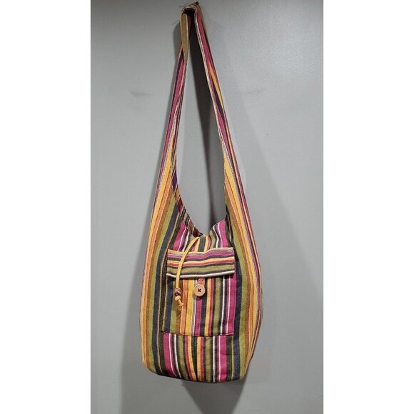 Lungta Imports Women's Multi-Colored Crossbody Bag Made In India Full Strap Boho - Picture 13 of 15